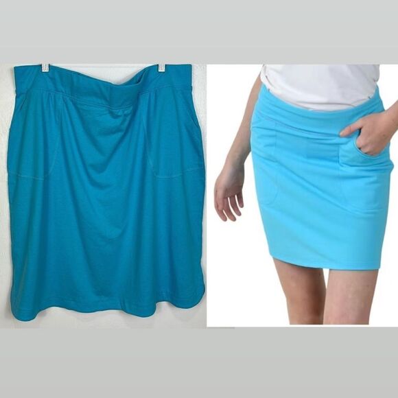 Anthony Richards Cotton Blue Pull On Skirt With Pockets Size 2X - Picture 1 of 8